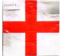 Amscan - Croix de Saint-Georges - Lot de 16 serviettes - Papier SG34394 (taille unique) (Rouge/Blanc)