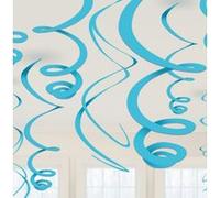 Amscan décoration de fête tourbillonnante 12 pièces 55 cm bleu clair Lichtblauw G