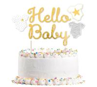 Amscan Décoration de gâteau « Hello Baby » pour la décoration de gâteau lors de la fête et de la naissance | Gender Neutral, 21 x 18 cm | Fête à thème gender
