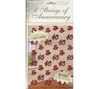 Amscan - Décoration suspendue, 40e anniversaire pack de 6 SG34699 (taille unique) (Rouge)