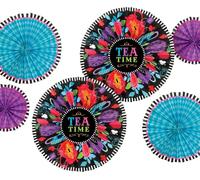Amscan - Décoration suspendue "Mad Tea Party", papier pack de 6 SG31568 (taille unique) (Coloré)