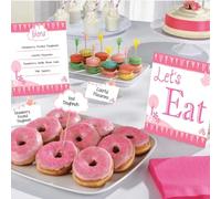 Amscan - Décorations pour le buffet "Let's Eat" Set - Carton SG32962 (Taille unique) (Rose/Blanc)