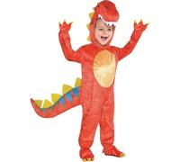 amscan- Dinosaure Déguisement Enfant Dragon Dynomite, 9901817, Jaune,Rouge, 7-9 Ans