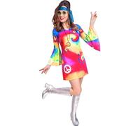 amscan DÉGUISEMENT Robe Hippie Rainbow Femme