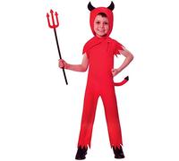 amscan Devil Boy Age Years-1 Pc Halloween fête horreur cosplay Adorable costume de diable pour garçon - Âge 5-6 1 pièce, Uni, 9902728, Rouge, 5-6 ans