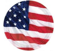 Amscan - Drapeau américain - Assiettes jetables, papier pack de 10 SG21490 (taille unique) (rouge/blanc/bleu)