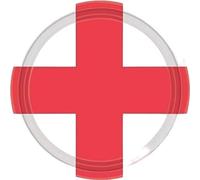 Amscan - Drapeau anglais - Assiettes de fête, papier pack de 8 SG34602 (taille unique) (Blanc/Rouge)