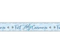 Amscan - Drapeau, film plastique, première communion SG25552 (taille unique) (bleu/gris)