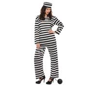 Amscan Ensemble de costumes de prisonnire sans loi noir/blanc Taille standard (1 paquet) Audacieux et durable Tenue parfaite pour votre av
