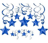 Amscan - Étoiles et tourbillons - Banderoles, film plastique pack de 30 SG27112 (taille unique) (Bleu)