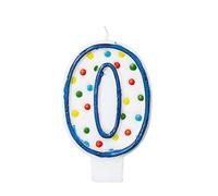 Amscan Europe Gmbh Bougie Chiffre 0 Pois Multicolores 7,6 Cm