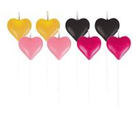 Amscan Everyday Love 9903128 Lot de 8 mini bougies décoratives en forme de cœurs Hauteur 7 cm
