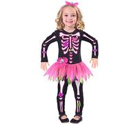 Amscan robe squelette set filles noir/rose 2-pièces Roze