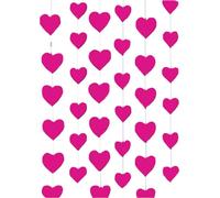 Amscan - Fil - Décoration suspendue, Saint-Valentin Pack de 6 - Film Coeurs SG38546 (Taille unique) (Rose)