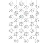 Amscan - Fil - Décorations suspendues, 25e anniversaire pack de 6 - Film plastique, plastique SG38724 (taille unique) (Argent)