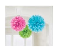 amscan Fluffy Lot de 3 pompons en papier Ø 40 cm Multicolore