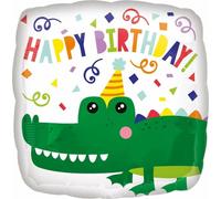 Amscan Foil Balloon Gator Happy Birthday 43 Cm Blanc