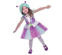 amscan Galaxy Dress with Head Hoodie-Age Years-1 Pc Adorable Robe Galaxie Alien avec Capuche tête d'extraterrestre-Âge 3-4 Ans-1 pièce, 9905038, Multicolore