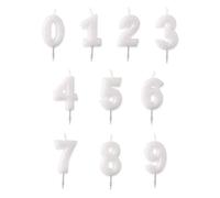 Amscan gâteau bougie pailletée numéro 0 cire 6 5 cm blanc