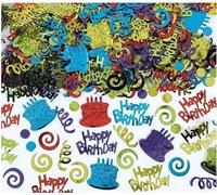 Amscan - Gaufré - Confettis, film plastique, Joyeux anniversaire SG31171 (taille unique) (Rouge/Bleu/Vert)
