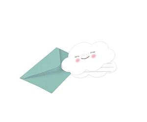 amscan Generique - 8 Cartons d'invitations avec enveloppe Petite Nuage menthes