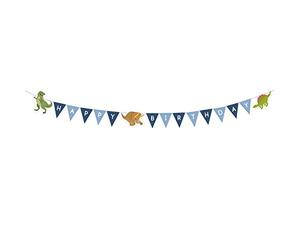 Amscan Generique - Guirlande Happy Birthday Grands Dinosaures Bleue 180 cm