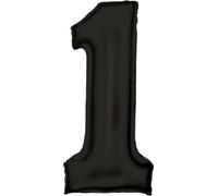 Amscan Grand chiffre 1 Silk Lustre noir Ballon en plastique N34 emballé 86 cm