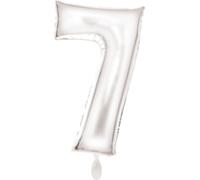 Amscan Grand chiffre 7 Silk Lustre blanc Ballon en plastique N34 emballé 86 cm