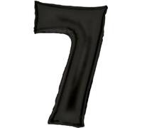 Amscan Grand chiffre 7 Silk Lustre noir Ballon en plastique N34 emballé 86 cm