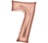 Amscan Grand chiffre 7 Silk Lustre or rose Ballon en plastique N34 emballé 86 cm