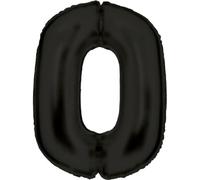 Amscan Grand nombre 0 Silk Lustre noir Ballon en plastique N34 emballé 86 cm
