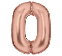 Amscan Grand nombre 0 Silk Lustre or rose Ballon en plastique N34 emballé 86 cm