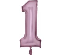 Amscan Grand nombre 1 Silk Lustre rose pastel Ballon en plastique N34 emballé 86 cm