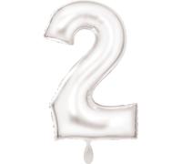Amscan Grand nombre 2 Silk Lustre blanc Ballon en plastique N34 emballé 86 cm