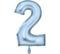 Amscan Grand nombre 2 Silk Lustre bleu pastel Ballon en plastique N34 emballé 86 cm