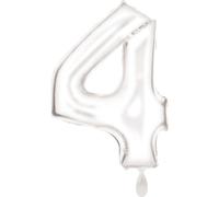 Amscan Grand nombre 4 Silk Lustre blanc Ballon en plastique N34 emballé 86 cm