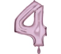 Amscan Grand nombre 4 Silk Lustre rose pastel Ballon en plastique N34 emballé 86 cm