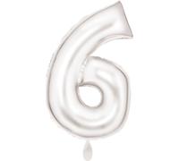 Amscan Grand nombre 6 Silk Lustre blanc Ballon en plastique N34 emballé 86 cm