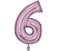 Amscan Grand nombre 6 Silk Lustre rose pastel Ballon en plastique N34 emballé 86 cm