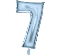 Amscan Grand nombre 7 Silk Lustre bleu pastel Ballon en plastique N34 emballé 86 cm