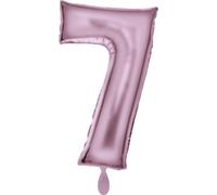 Amscan Grand nombre 7 Silk Lustre rose pastel Ballon en plastique N34 emballé 86 cm
