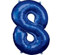 Amscan Grand nombre 8 bleu 0 0 STK
