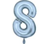 Amscan Grand nombre 8 Silk Lustre bleu pastel Ballon en plastique N34 emballé 86 cm