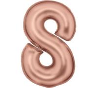 Amscan Grand nombre 8 Silk Lustre or rose Ballon en plastique N34 emballé 86 cm