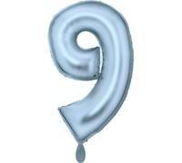 Amscan Grand nombre 9 Silk Lustre bleu pastel Ballon en plastique N34 emballé 86 cm