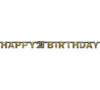 Amscan Guirlande de lettres ''Happy 21 Birthday'' Or 213 Cm