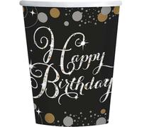 amscan Happy Birthday 8 gobelets scintillants