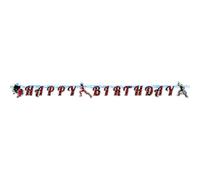 amscan Happy Birthday Party Chain * Miraculous * comme décoration pour une fête à thème ou un anniversaire d'enfant Ladybug Coccinelle Superhéros fête anniversaire bannière