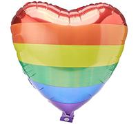 Ballon Aluminium En Forme De C¿Ur Arc-En-Ciel 43 Cm Multicolore