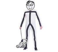 amscan- Homme Ensemble de Costume de bâton pour Adulte, 3 pièces, 9905096, Blanc, Standard